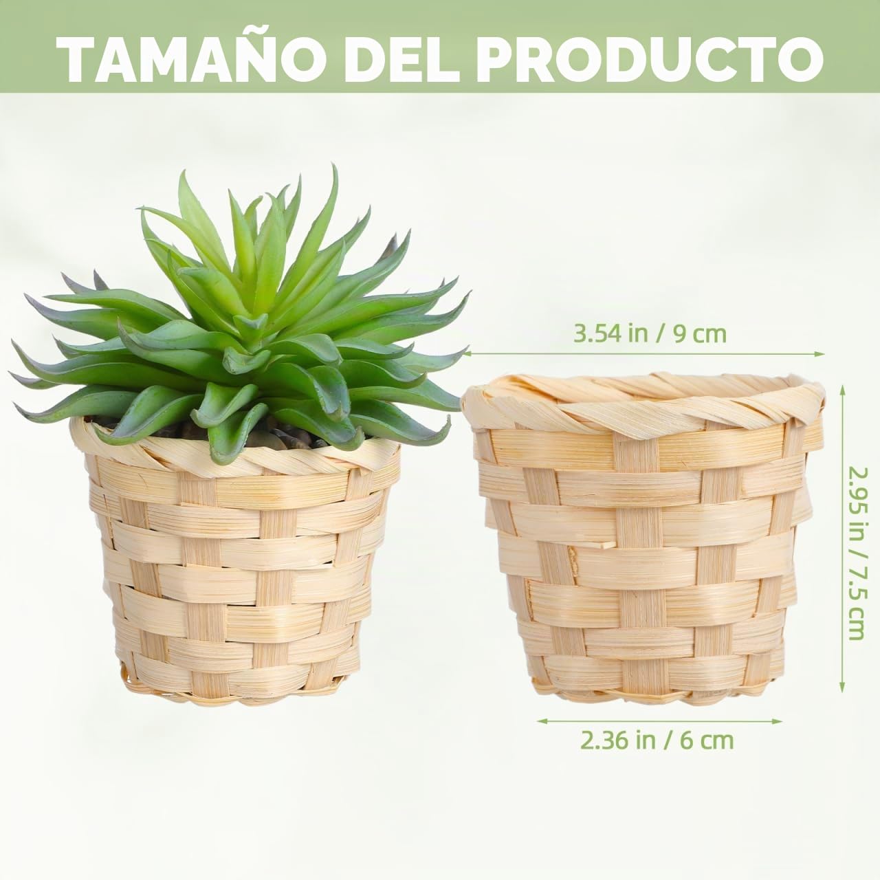 DOITOOL 10 Cestas De Mimbre Tejidas Mini Para Almacenamiento Portátil De Frutas Dulces Y Decoración Artesanal 3.54X3.54X2.95 Pulgadas