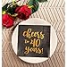 BLUE PANDA 40th Birthday Napkins - 5 x 5 In, 50-Pack, 3-Ply, Black & Gold Foil - Cheers to 40 Years & Cocktail Napkins for Birthday Party Decor