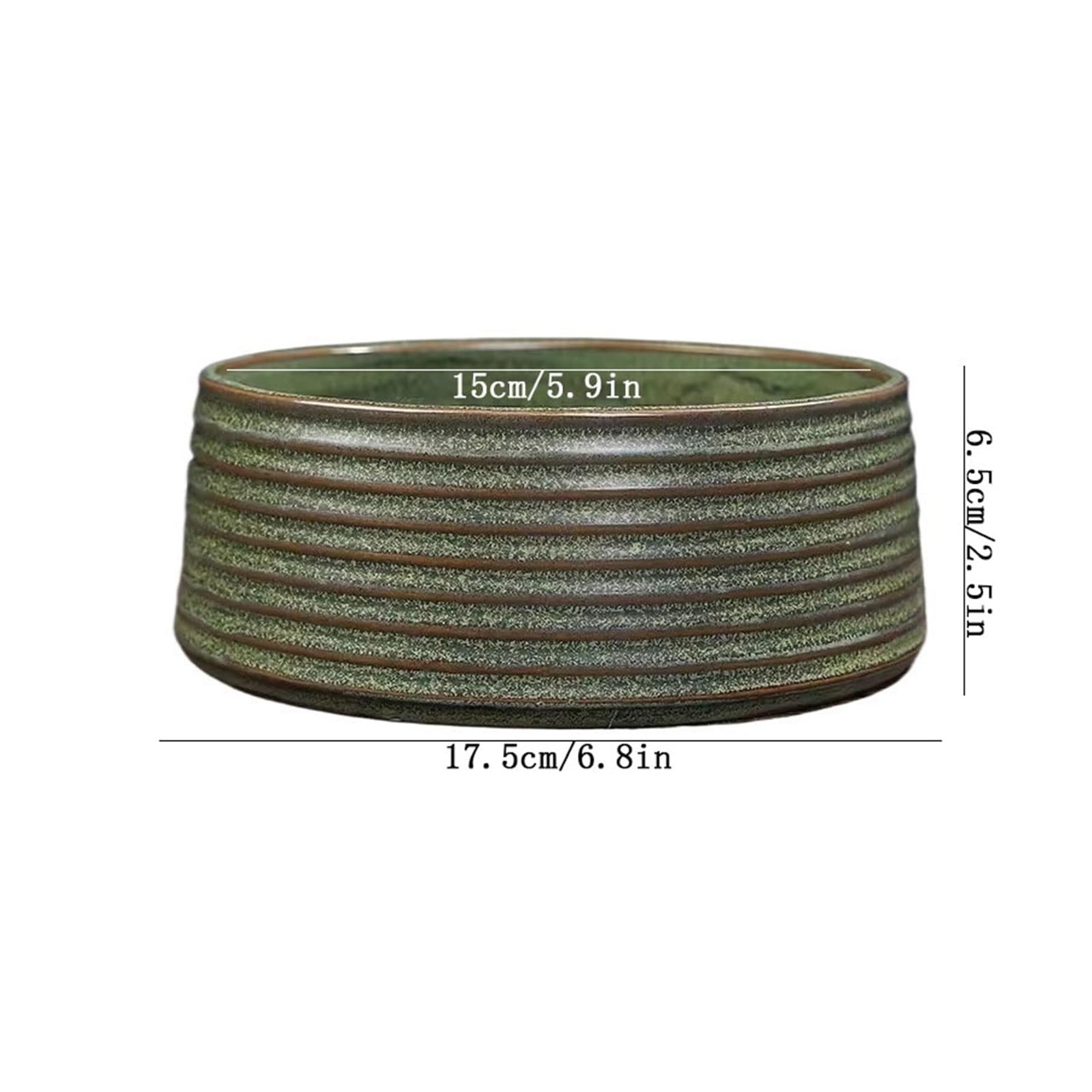 Sottovasi per Fiori Vassoio Profondo in Ceramica Grezza con piattino a Righe Vaso