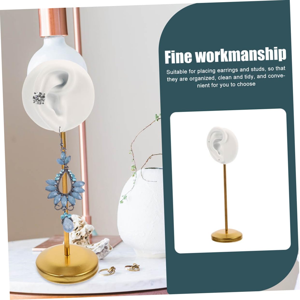 TOYANDONA Metall Ohrstecker Display Ständer Ohrförmiger Schmuckhalter Resin Basis Schmuckorganizer Für Schmuckverkauf Und Aufbewahrung