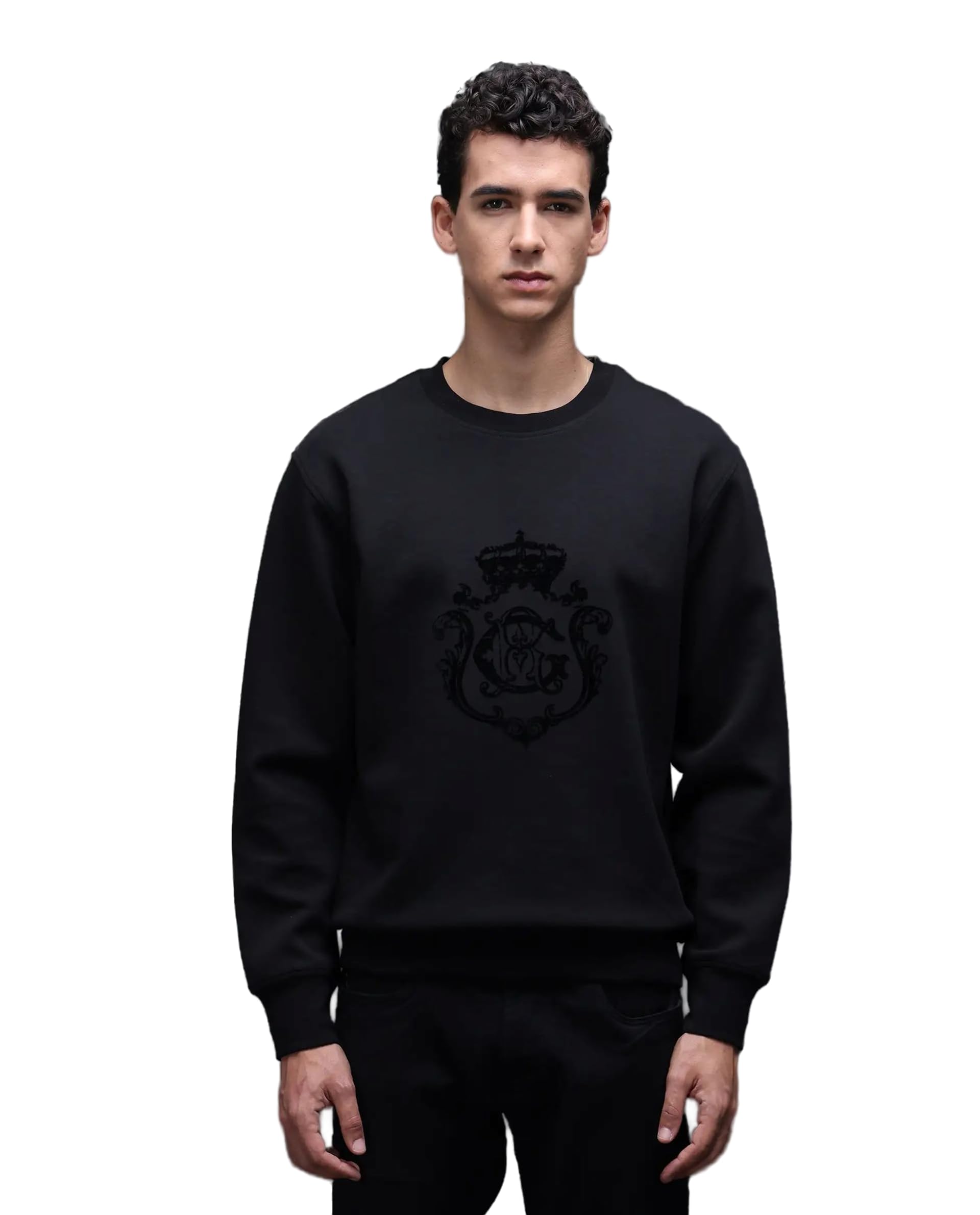 rare rabbit Men's Garon Relaxed Graphic Cotton Blend Crew Neck Sweatshirt-picture-35