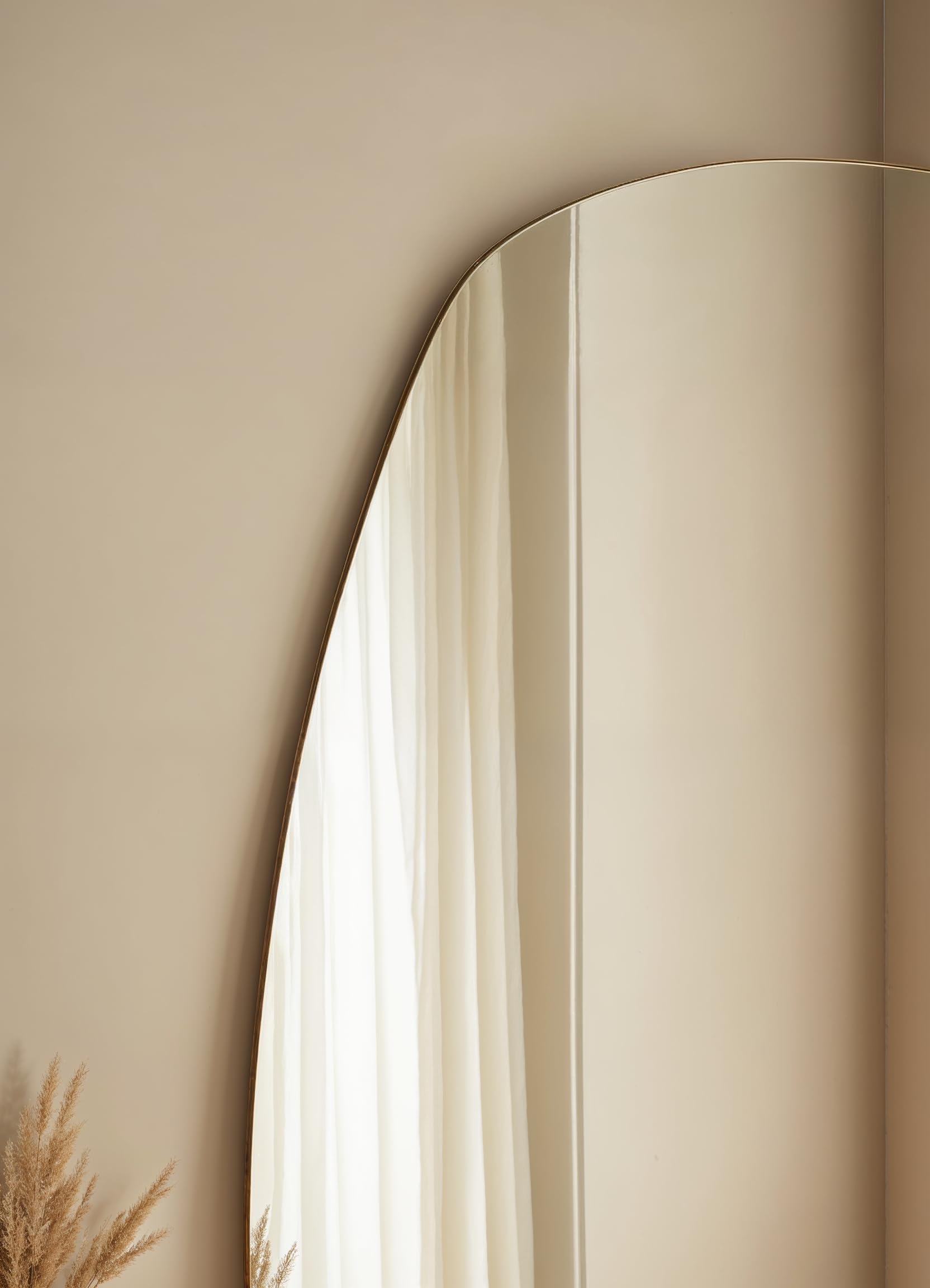 VIDISpecchio Elegante da Parete Asimmetrico | Decorativo Ovale 95 x 55 cm | Design Asimmetrico da Appendere | Specchio Moderno da Parete