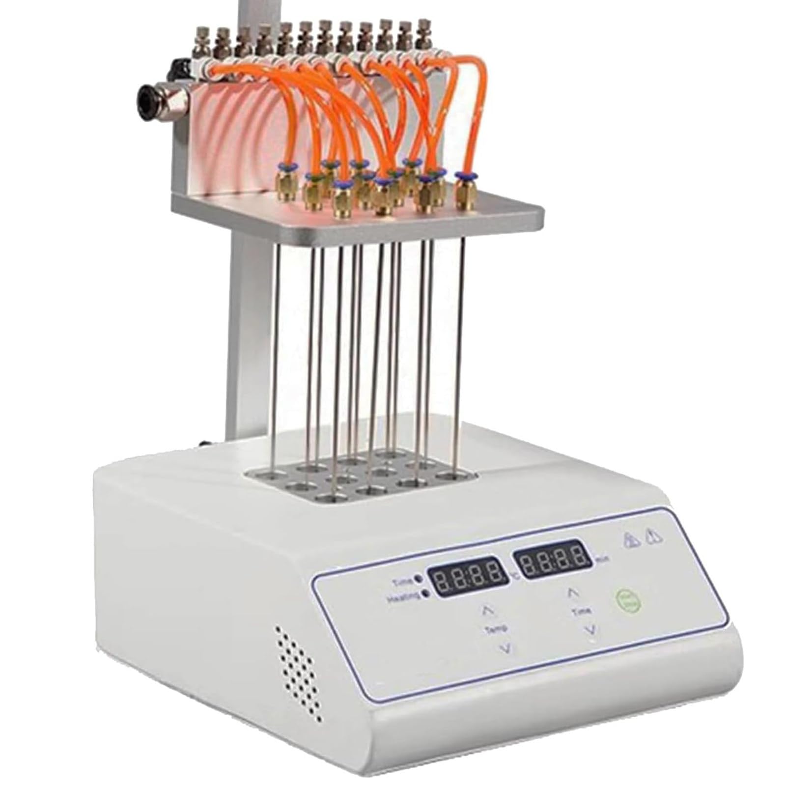 Evaporador concentrador de nitrógeno de 12/24 agujeros de 200 W/300 W con pantalla LCD, elevación de 200 mm, flujo de gas de 15 l/min para laboratorio