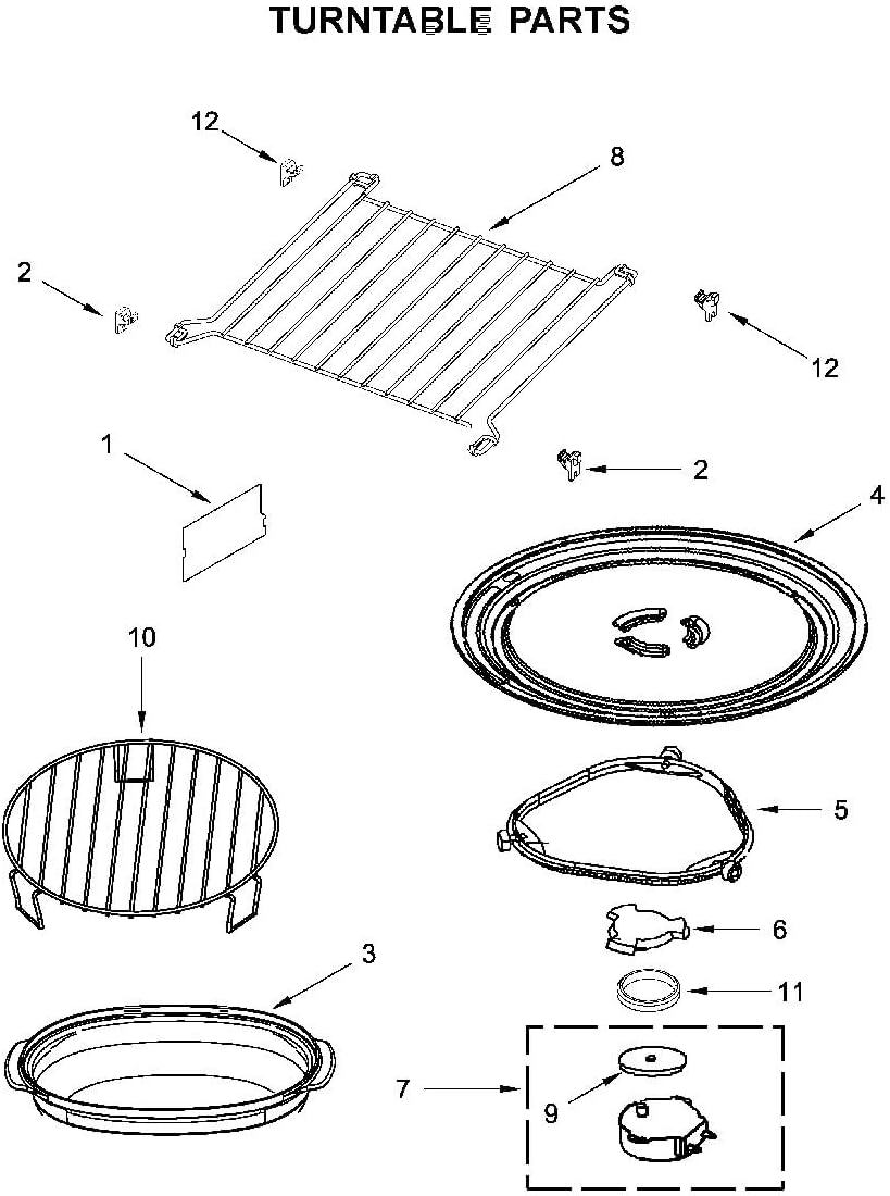 Replacement Part for Whirlpool Microwave WMH78019HZ Series,Part 8 Whirlpool Microwave Metal Rack (Replaces: W10637931) of Turntable Parts