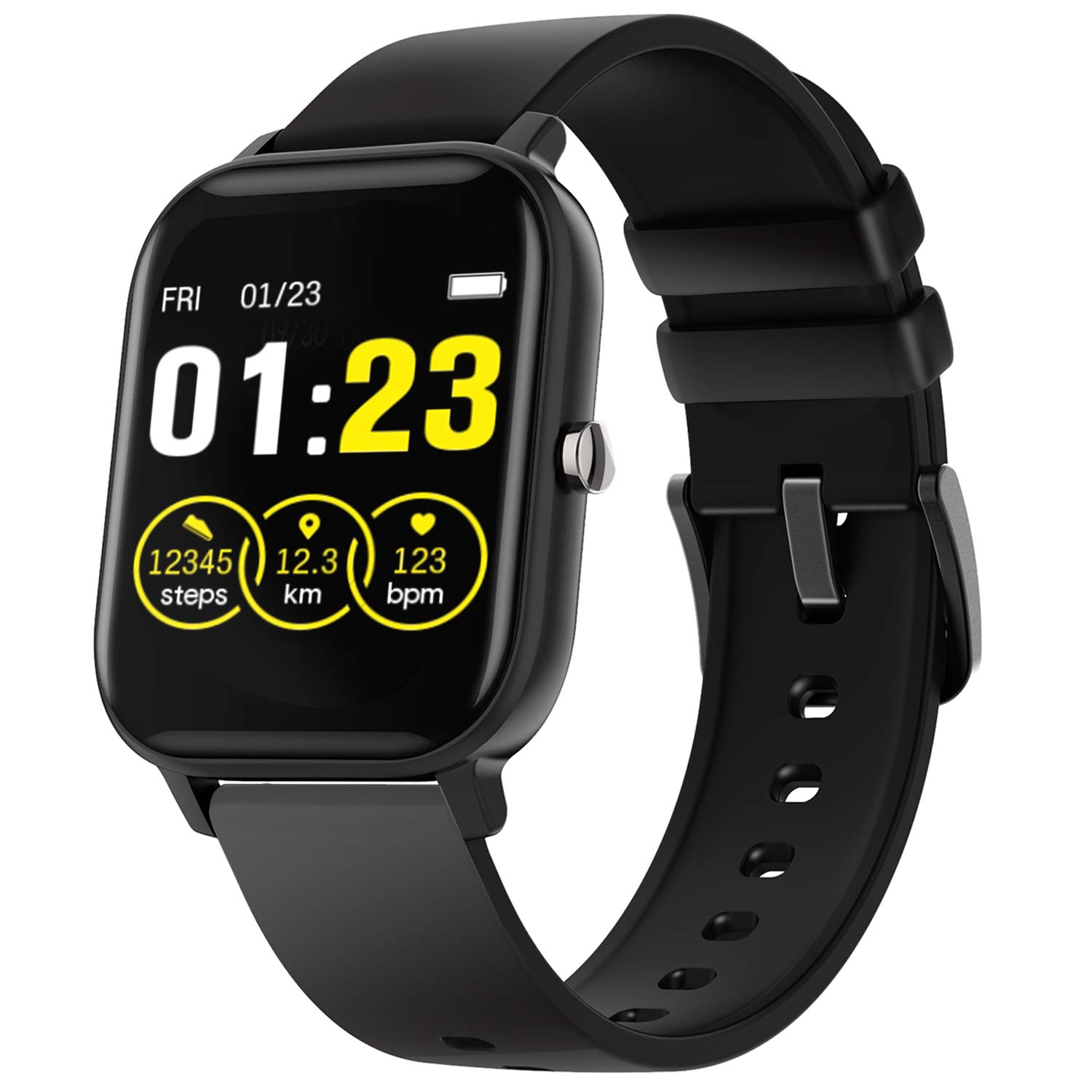 Smart Watch for Android Phone iPhone Compatible, IP67 Waterproof Fitness Tracker Heart Rate Blood Oxygen Pressure Sleep Monitor, Call Message Reminder Pedometer Calorie Counter for Men Women