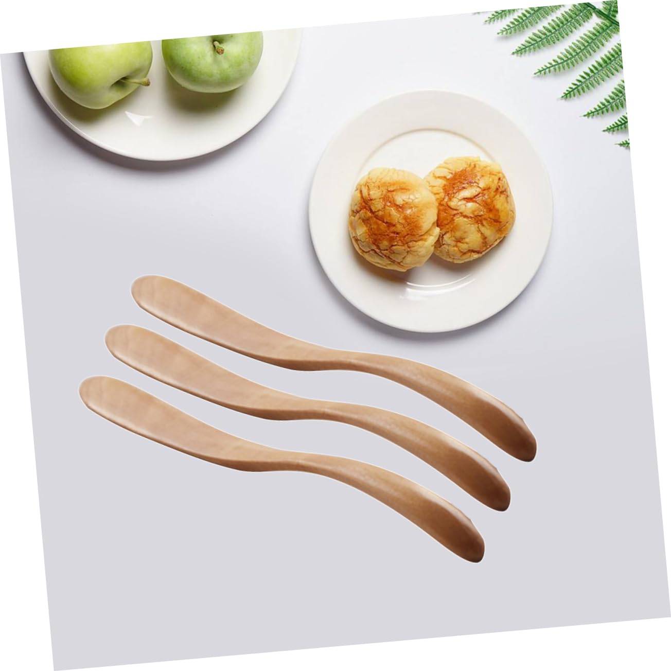 MUCKLILY 5pcs Wooden Butter Spreaders Natural Cream Cheese Jam Knives and Easy to Grip for Slicing and Spreading Butter Cream and
