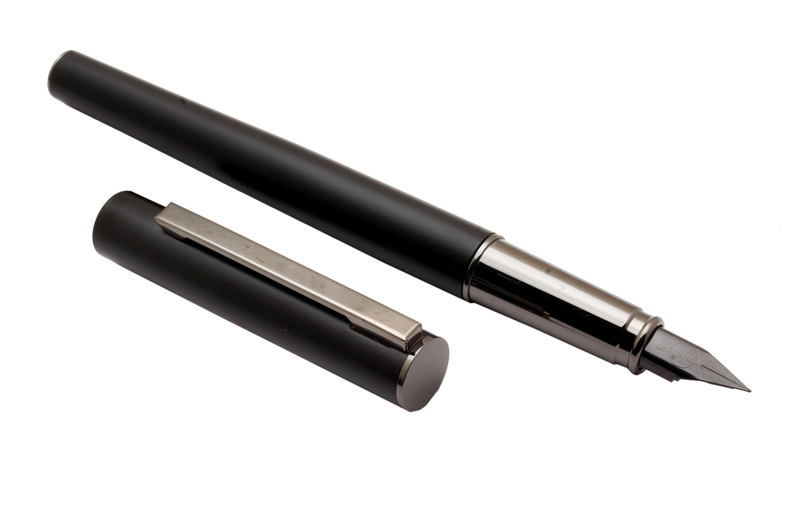 Ledos Luoshi 5199 Matte Black Metal Body Fountain Pen Gunmetal Trims & Fine  Nib : Amazon.in: Office Products