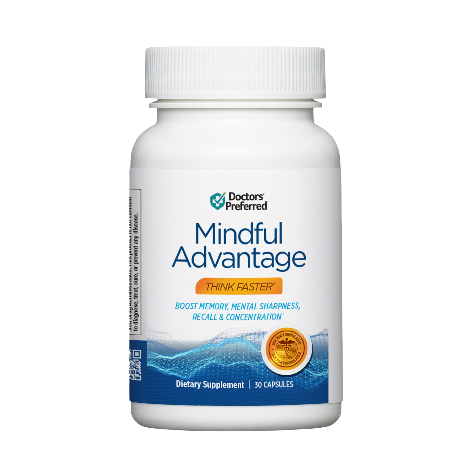DOCTORS' PREFERRED Mindful Advantage Brain Supplement for Memory and Focus - Boost Memory, Mental Sharpness, Recall & Concentration - 30 Count