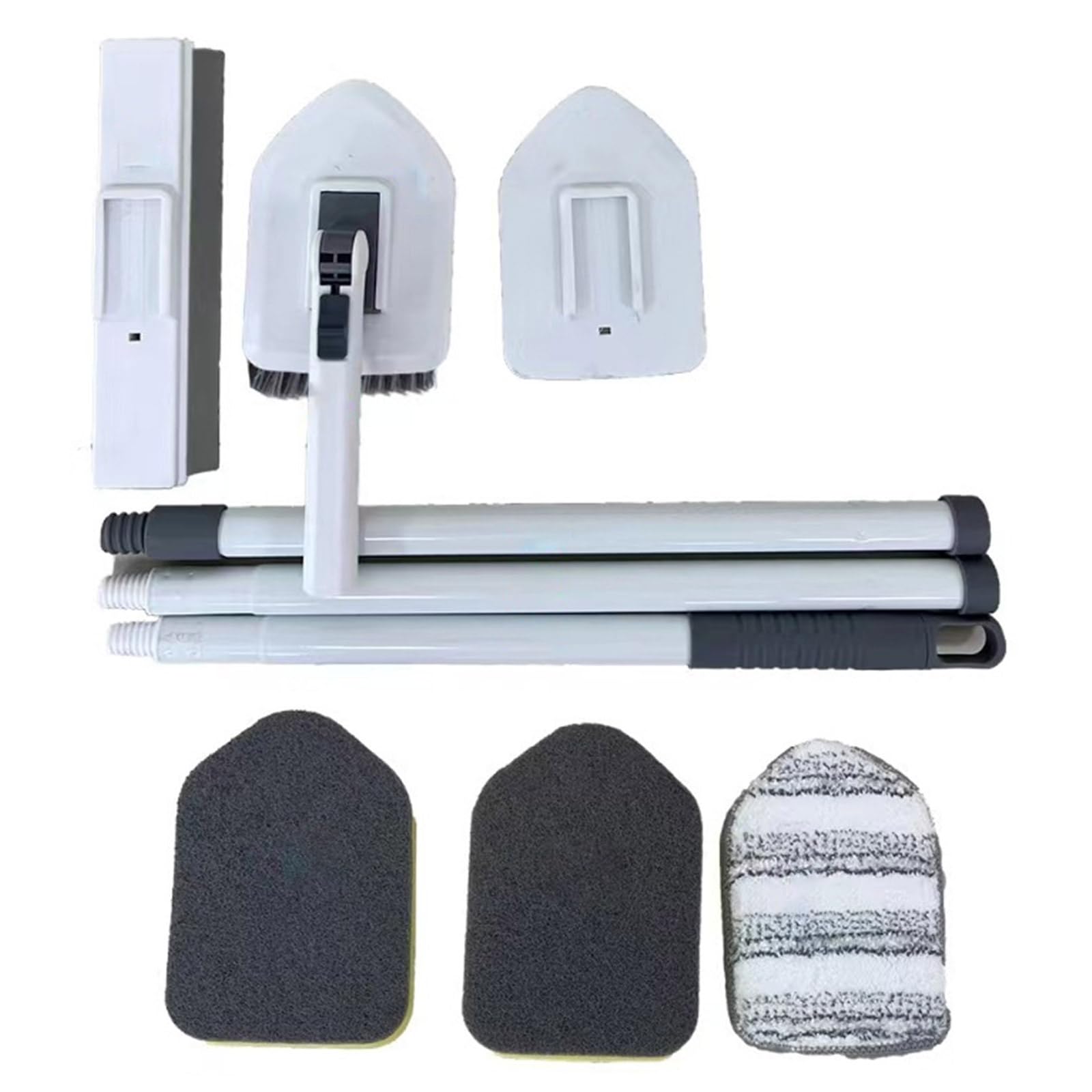Herramienta de limpieza triangular para suelos de azulejos, cepillo multisuperficie y limpiaparabrisas para baño y ducha, herramienta de limpieza eficiente para un brillo sin rayas