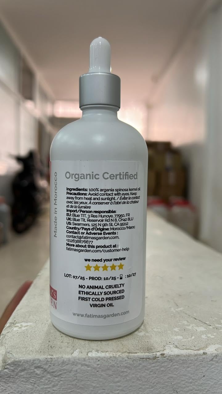 Fatima's Garden Argan Oil - Organic Moisturizer for Skin & Hair, 150ml