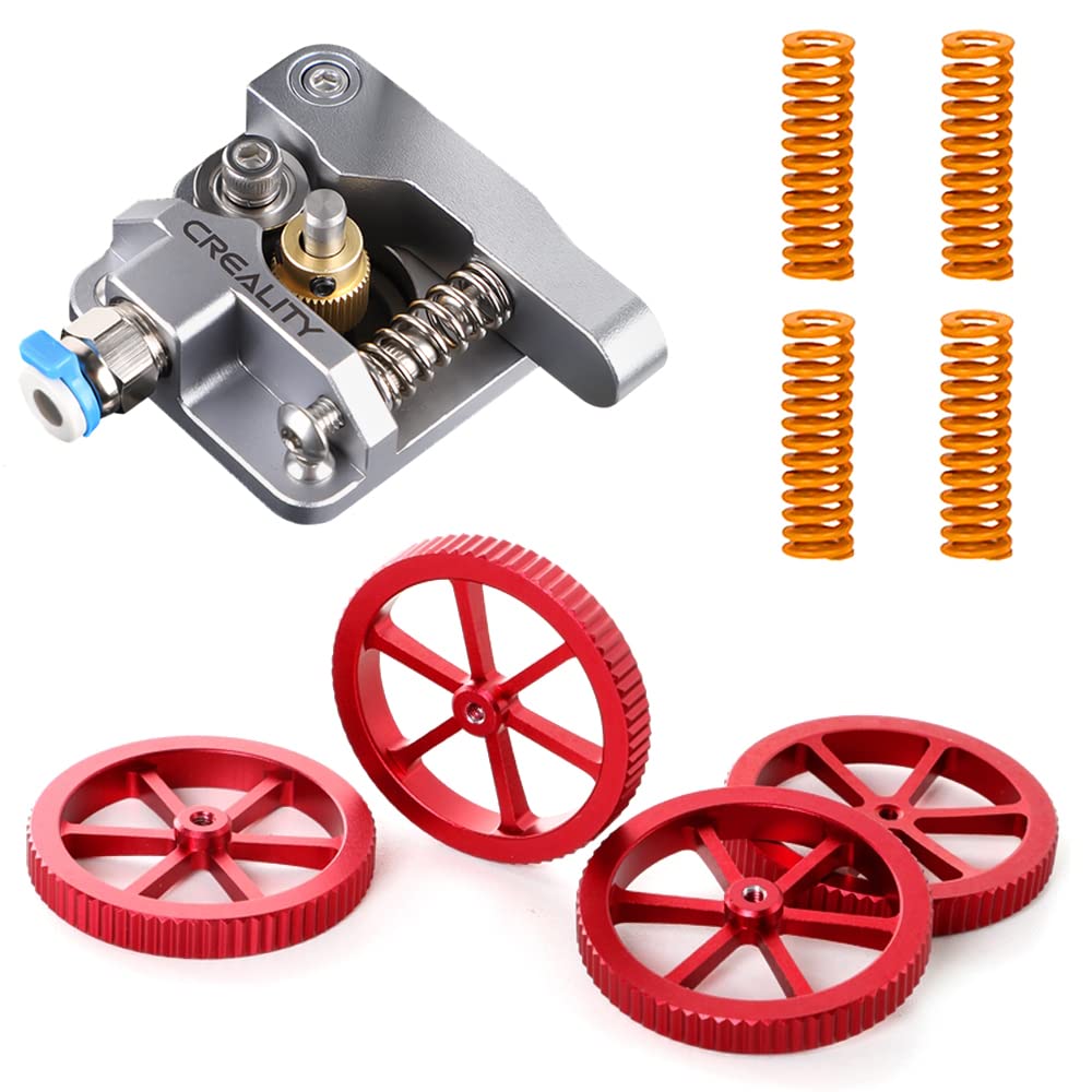 Official Creality 3D Printer Upgrade Kit with All Metal MK-8 Extruder, 4 PCS Red Hand Twist Leveling Nuts and 4 PCS Bed-Level Springs for Ender 3/