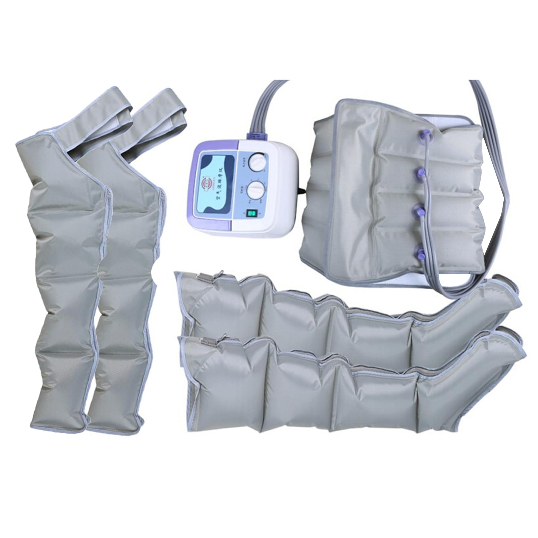 Boots Pressoterapia, Drenaggio Linfatico Presoterapia para Casa Piernas, Massaggio per Gambe Piedi Stanchi, Massaggi e Rilassamento, Facile da Usare (4 Camere, 2 Leg+2 Armi +1 Cintola)