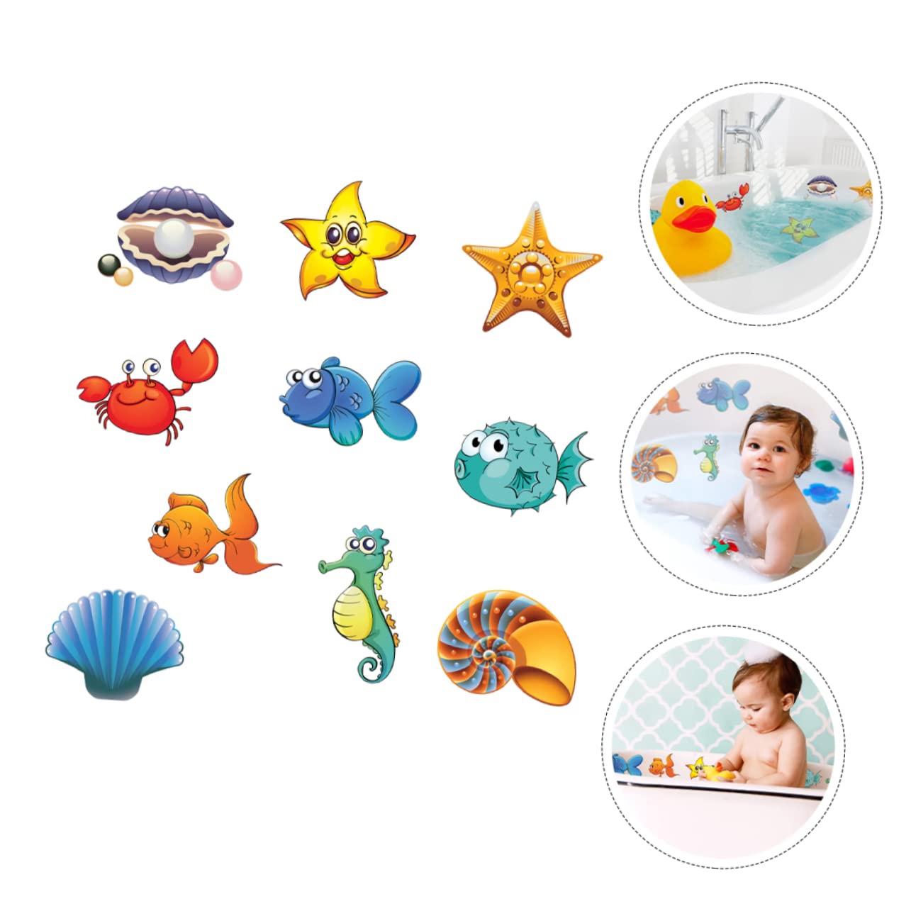 Toyvian 5juegos Pegatinas Antideslizantes para Baño Infantil Decoración De Bañera Animales Divertidos Adhesivos para Seguridad Bañeras y Duchas Fácil Instalación y Fuerte Adhesión