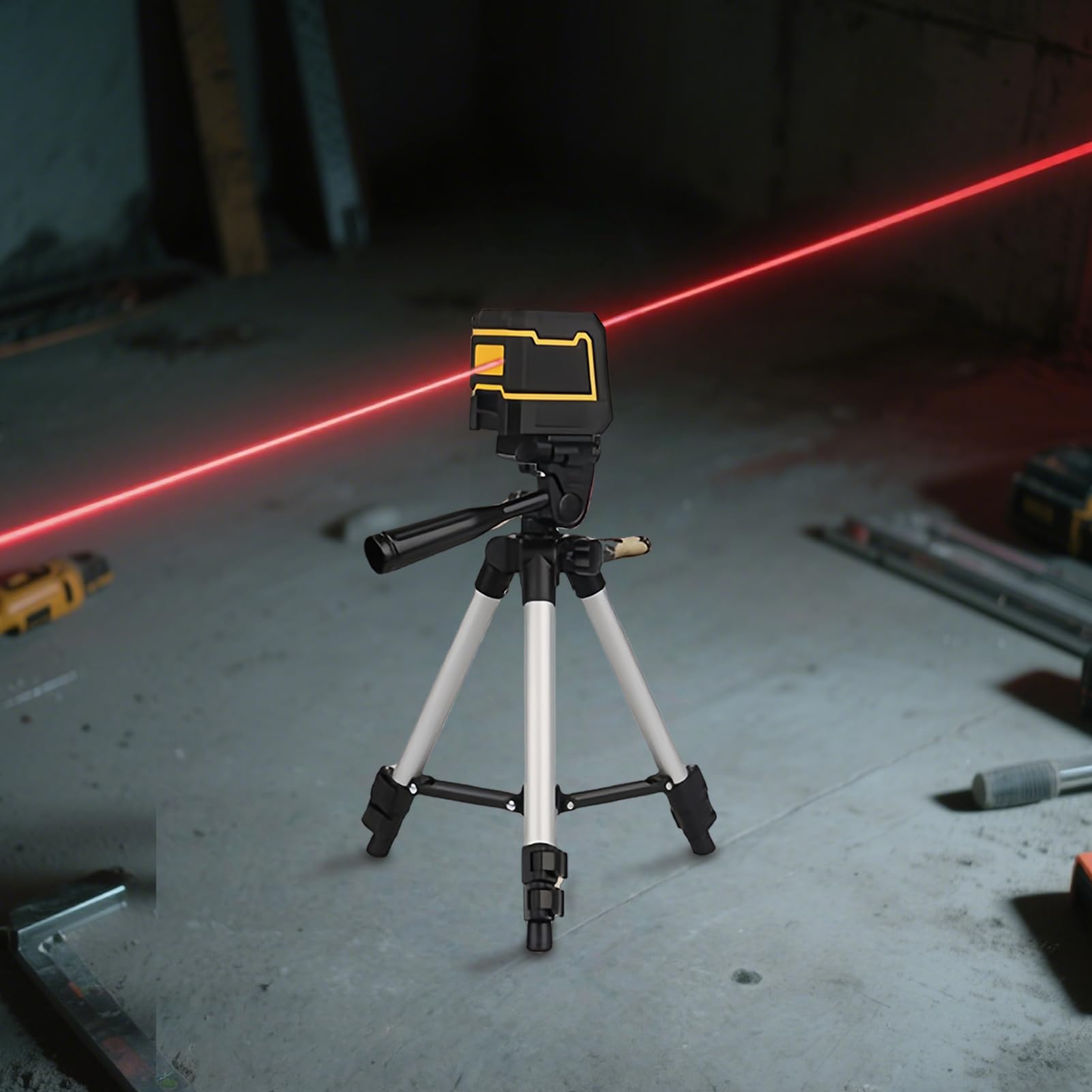 Poziomica Laserowa Krzyżowa Wewnętrzna Statyw z Regulacją Wysokości | Szybka Instalacja do Wyrównywania w Hydraulice Podłogach Ogrodach Ścianach Oknach na Zewnątrz