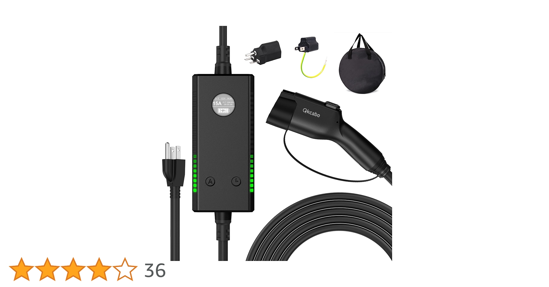 Qkcabo 電気自動車 充電ケーブル Qkcabo 3KW 電気自動車 充電ケーブル EV充電器 100V-240V、8A