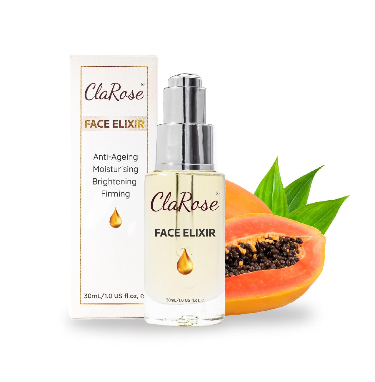 100% Natural Face Elixir - Anti-Ageing, Moisturising, Brightening, Firming - Luxury Oil selection - Vegan - 30ml