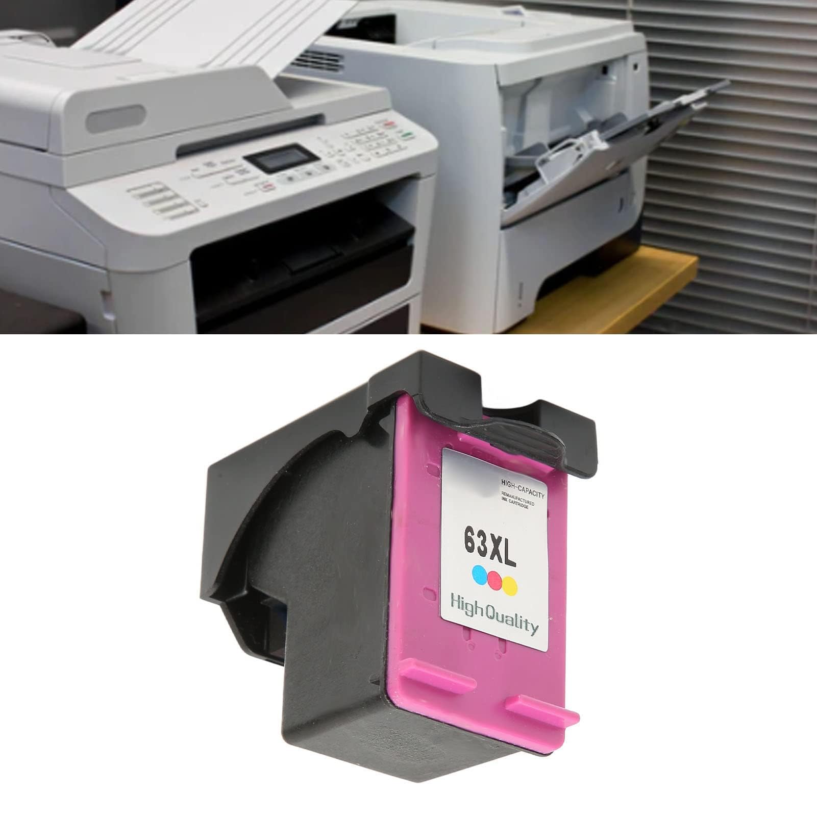 Dpofirs 63XL Cartouches d'encre 63 Remplacement pour Ink 63 63 63XL pour OfficeJet 3830 5255 5258 4650 5255 Envy 4520 4512 4513 4516 Deskjet 1112 1110 3634 3639 3632 2130 2132(H 63XLC
