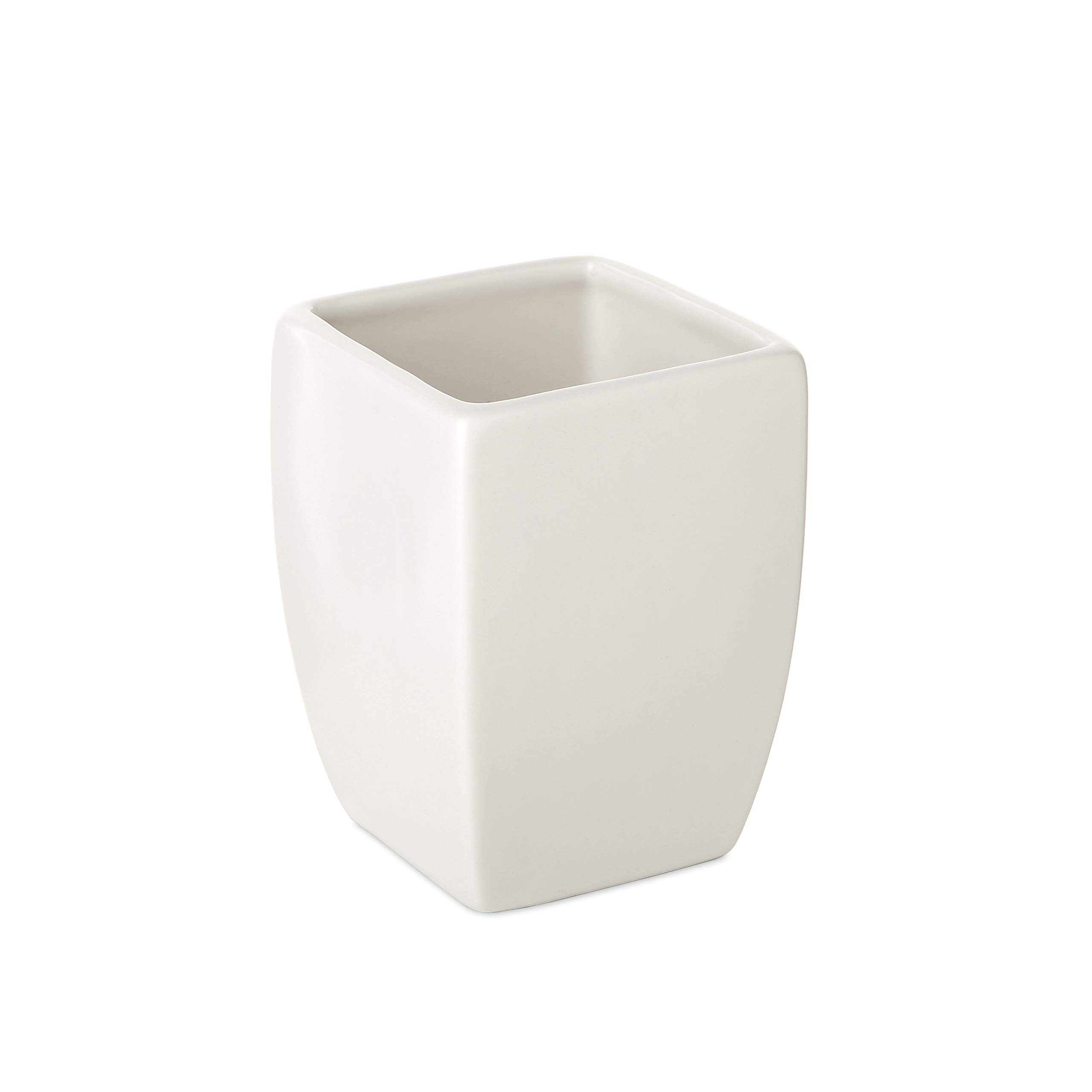 Portaspazzolini In Ceramica Bianco - 7.5x7.5x10 Cm, Elegante E Funzionale - Foto 7