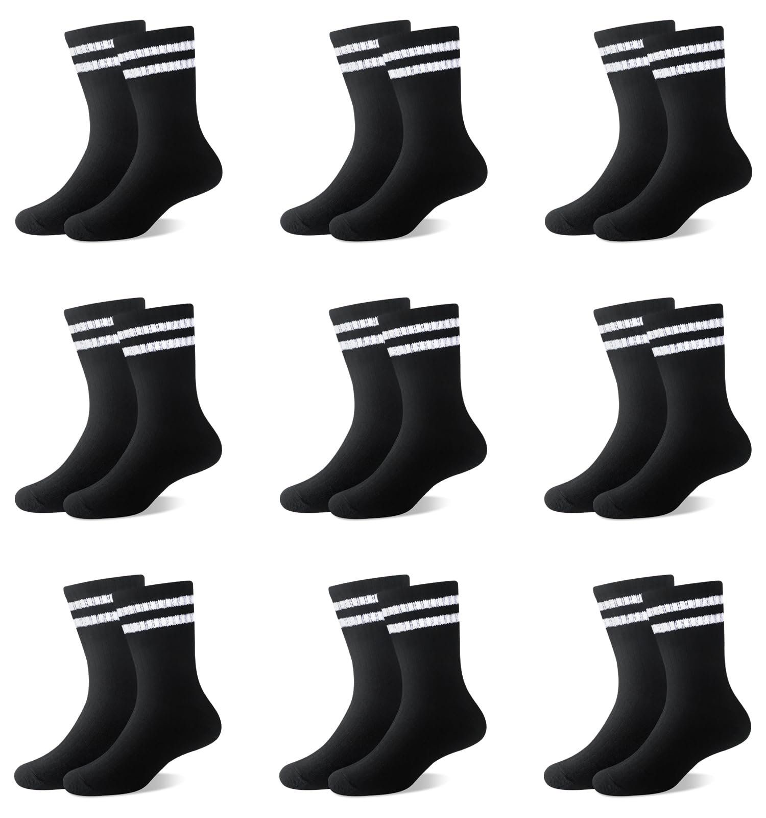 ORPAPA Socken Kinder Sportsocken Tennissocken Kinder Jungen Mädchen Elastische Baumwolle Kindersocken 9 Paar