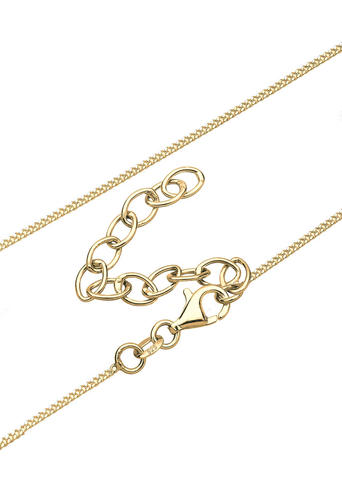 Elli Halskette Silber 925 Vergoldet 24K Mond Stern Anhänger Kette Damen | Mondstein Schmuck Geschenke für Frauen Mädchen Mama Freundin, Astro Silberkette Länge 60 cm