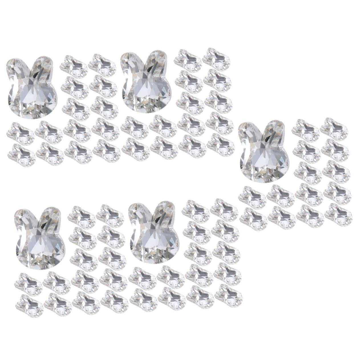 FRCOLOR 100pièces Ornements De Nail Art Rhinestones Lapin Décorations De Manucure Adorables