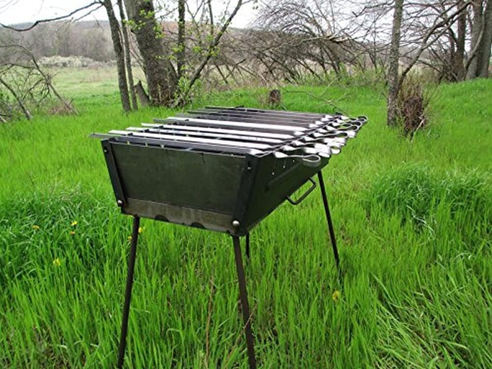 Sale Brazier case Schaschlik Grill Portable Mangal Höhenverstellbar BBQ MEGA Мангал 10 Skewer