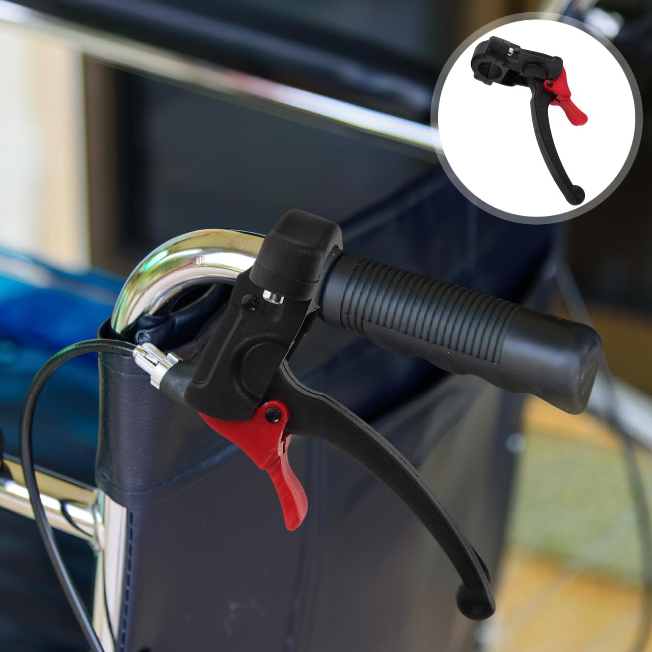 Gatuida Freno De Mano Para Silla De Ruedas Candado Auto-bloqueo, Plástico Duradero, Par De Repuestos Laterales, Compatible Carros De Compra y Uso Transporte, Palanca Ergonómica Para Mayor Seguridad