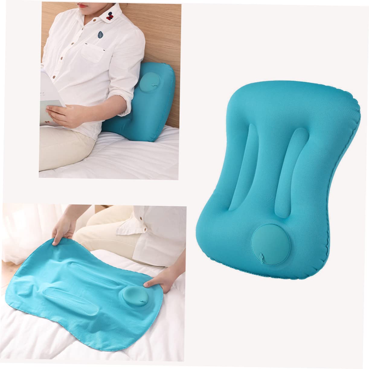 MAGICLULU 3pezzi Cuscino Gonfiabile Da Viaggio Ergonomico Per Ufficio e Campeggio Cuscino Compatto e Comodo Per Riposo Per Pausa Pranzo e Trasporti
