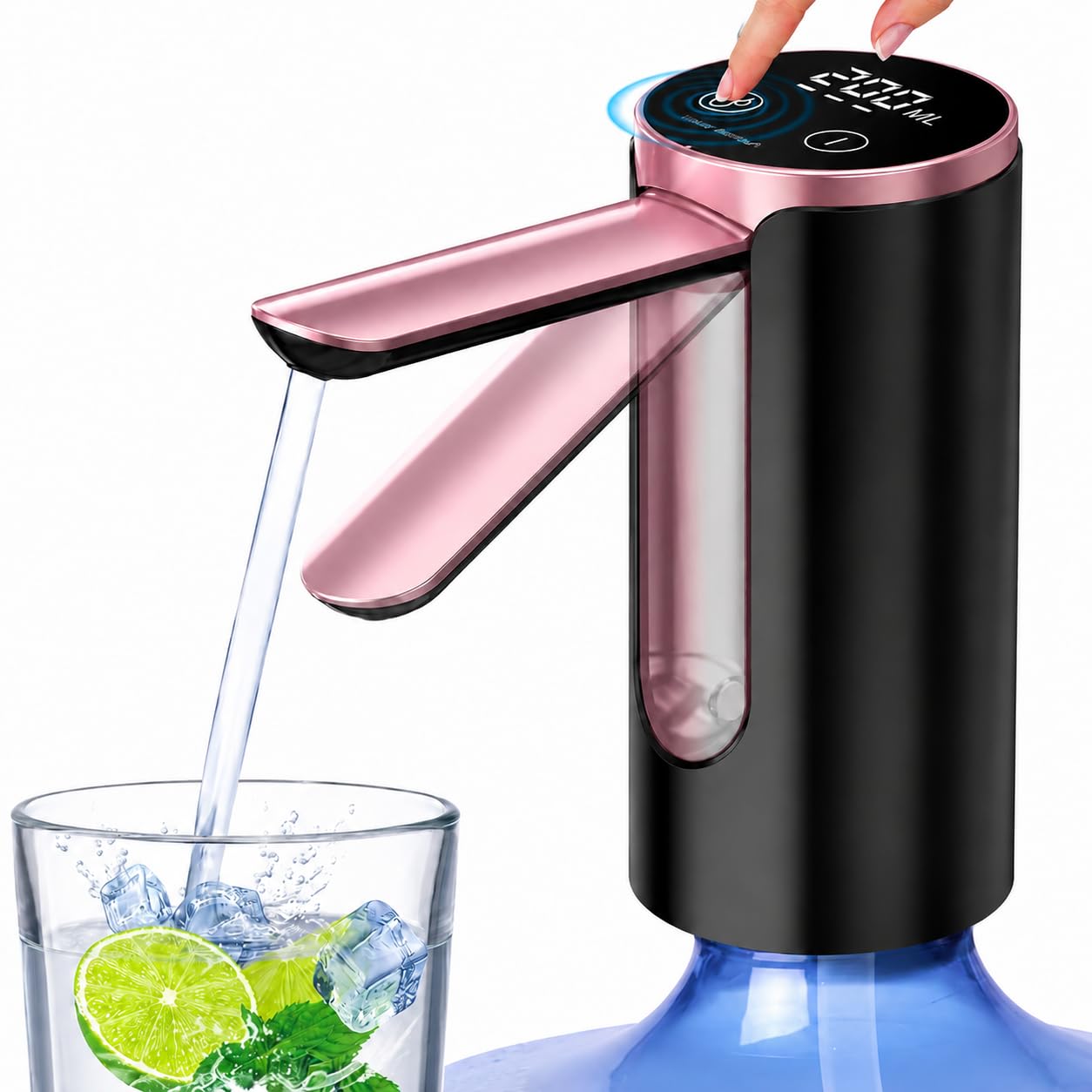 Portable Wireless Water Dispenser Pump for 20L Bottle with LED Display | Smart Touch Control, Rechargeable 1200mAh Battery, Foldable Nozzle, Automatic Water Pump, Type-C Fast Charging, Food Grade-image-49