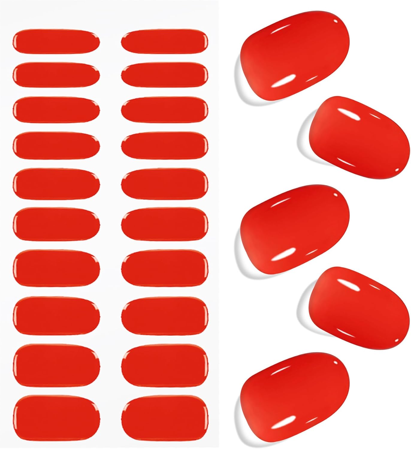 Rood Nagelfolie UV Gel Nail Art Sticker Nagelsticker Selbstklebend Nagel Decoratie