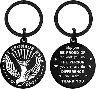 Confirmation Sponsor Gifts - Best Sponsor Ever Keychain - Appreciation Gift for Sponsors Men Women