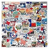 61Pcs Texas Stickers Pack, State Map Flag Graphics Vinyl Waterproof Sticker Decals for Water Bottle,Skateboard,Laptop,Phone,Luggage,Scrapbooking for Kids Teens Adults for Supply Favor Decor