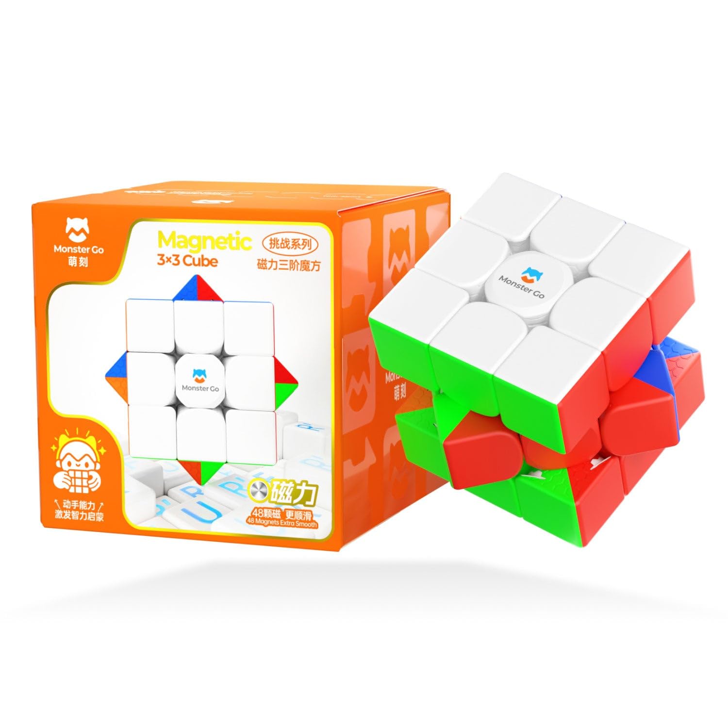 Cubelelo GAN Monster Go (v3) Magnetic 3x3 Speedcube | Honeycomb Design for Buttery Smooth & Stable Turning, Adjustable Tension, Corner Cutting | Ideal Puzzle Toy for Beginners, Boys & Girls Ages 6+-image-35