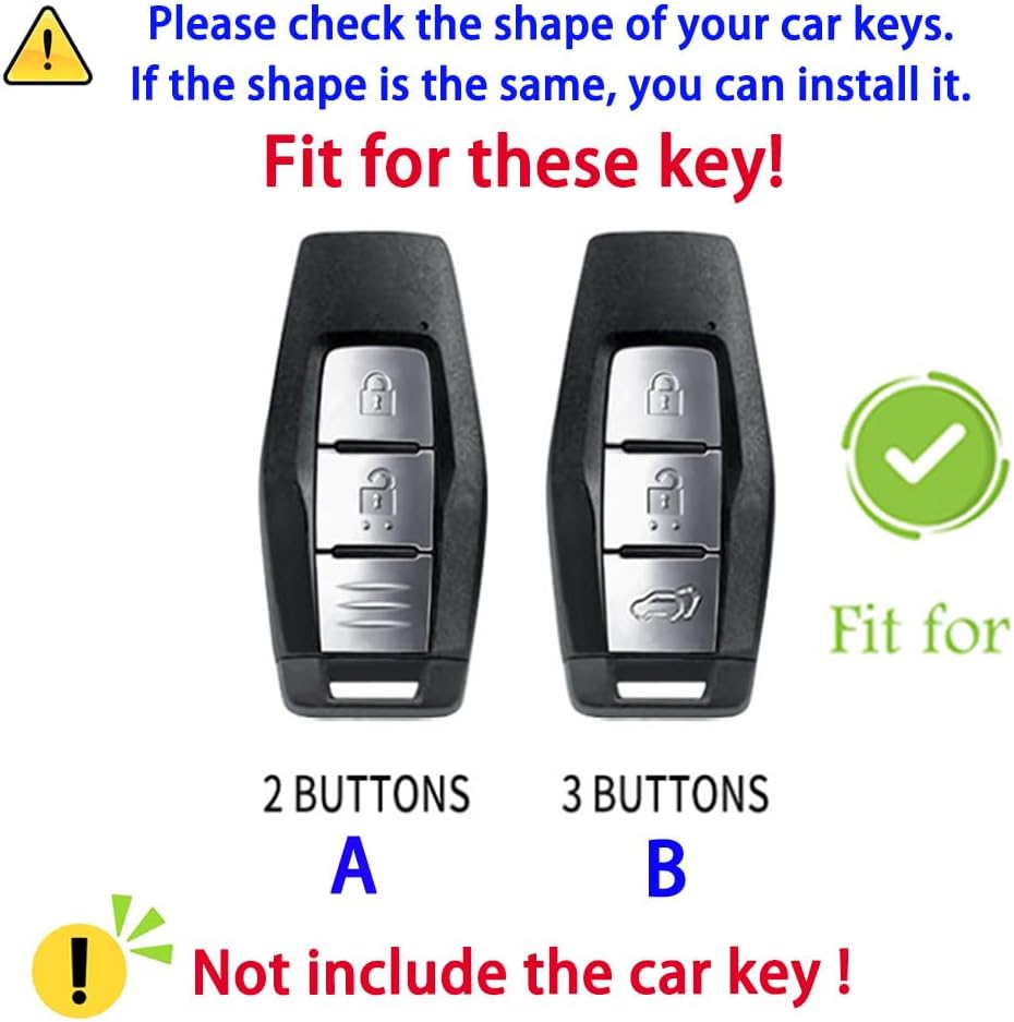 Soft PU Leather Car Key Fob Cover Case Compatible With Mitsubishi Outlander image 2