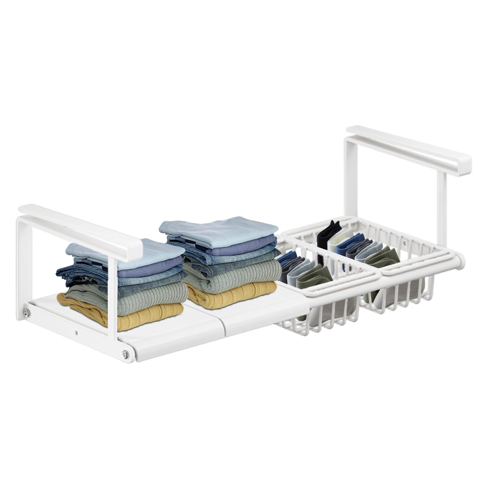 Cesta para Debajo del Armario, Soporte retráctil para Debajo del Escritorio, para Armario, despensa, lavandería, Estudio, Cocina, Dormitorio