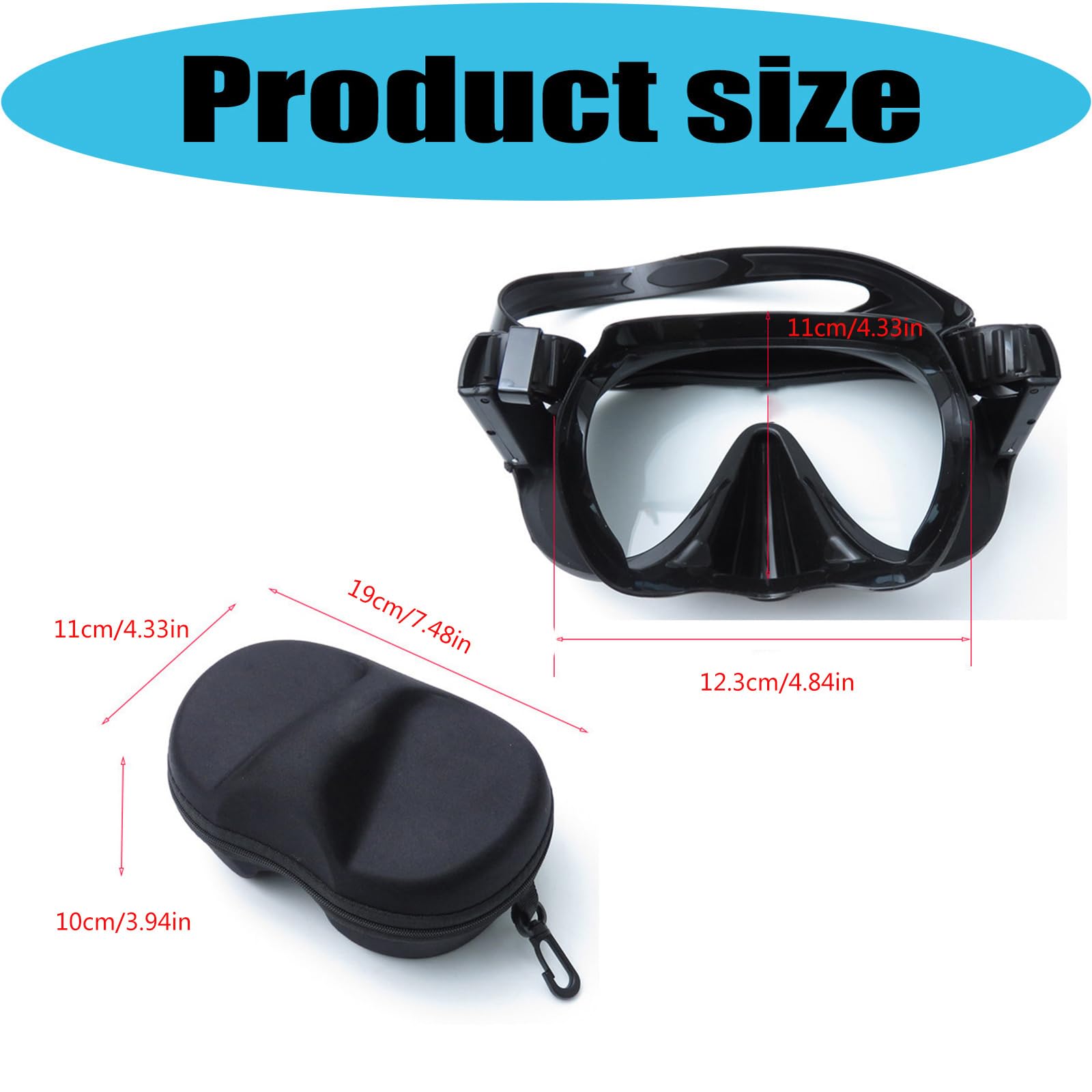 1 Set Schnorchel Tauchmaske mit schnell zu öffnender Akzentlinse, beschlagfrei, bequem, mit Aufbewahrungsbox, Maske aus gehärtetem Glas