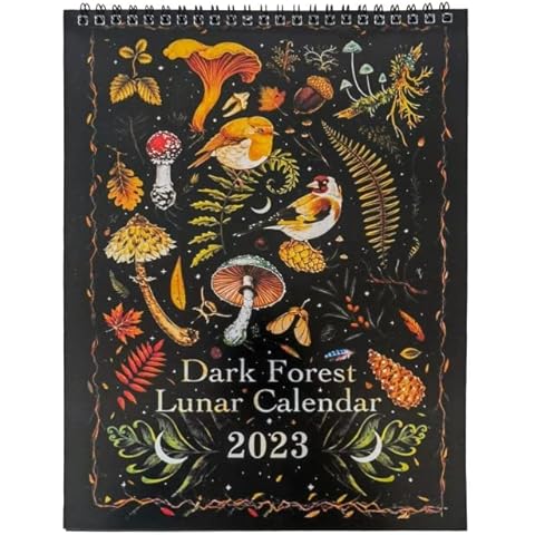 Dark Forest Lunar Calendar2023,Year Planner 2023 Colourful Ink and Water Nature Animal Mystery Wonderful Wall Calendar, Suitable for Home,Office,New Year gift Cover