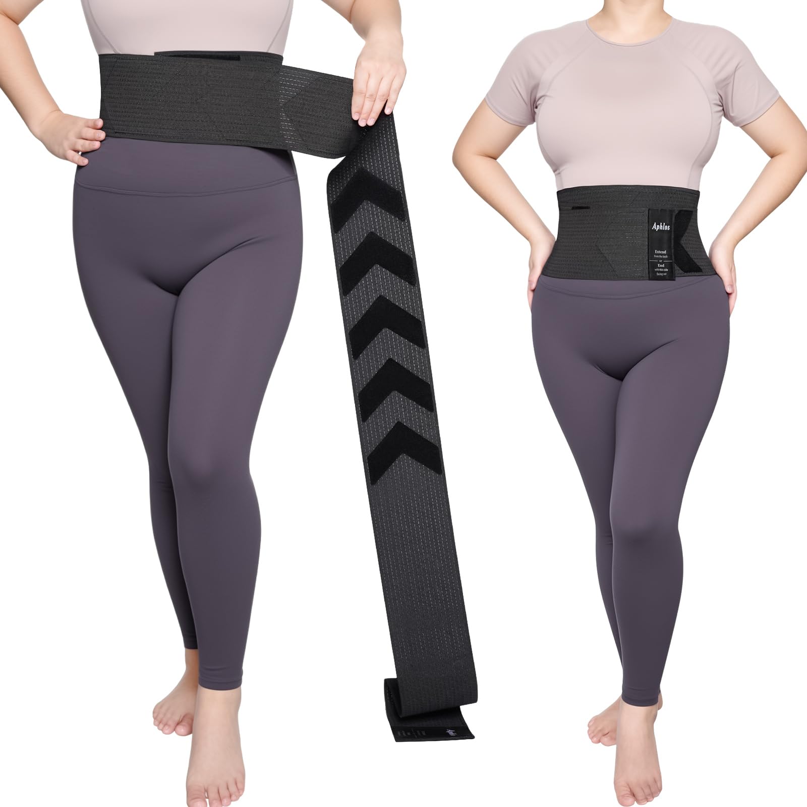 Aphlos Adjustable Waist Trainer Wrap for Women Belly Fat,Stretch Fabric,Tummy Control,Body Shaper Waist Trimmer Belt