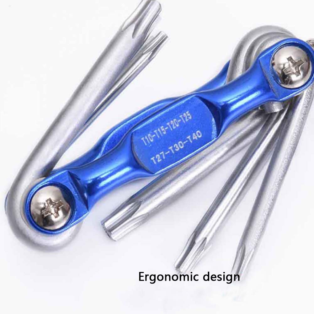 Set di Tasti di Sicurezza da 8 in 1 in 1 Set di Tasti di Sicurezza Torx e 8 in 1 Set di Chiavi Allen Key, Set di Tasti esagonali Pieghevole, Costruzione in Acciaio CR V Resistente alla corrosione