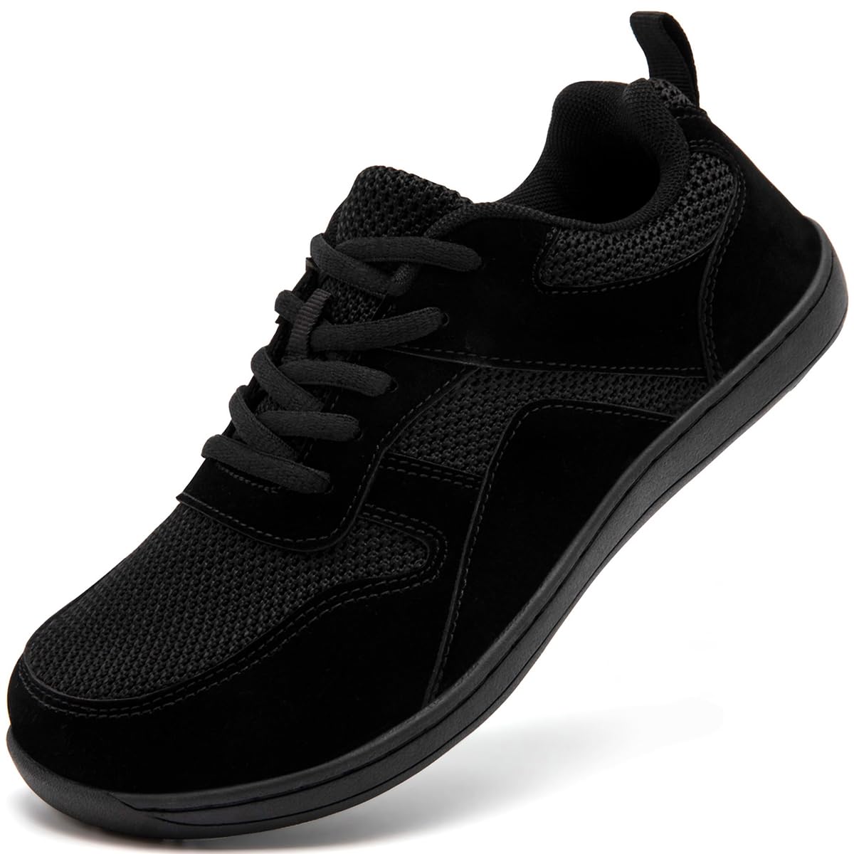 DLWKIPV Women's Wide Toe Box Barefoot Sneakers Walking Slip On Shoes Zero Drop Running Sneakers Breathable Non Slip Casual Shoes