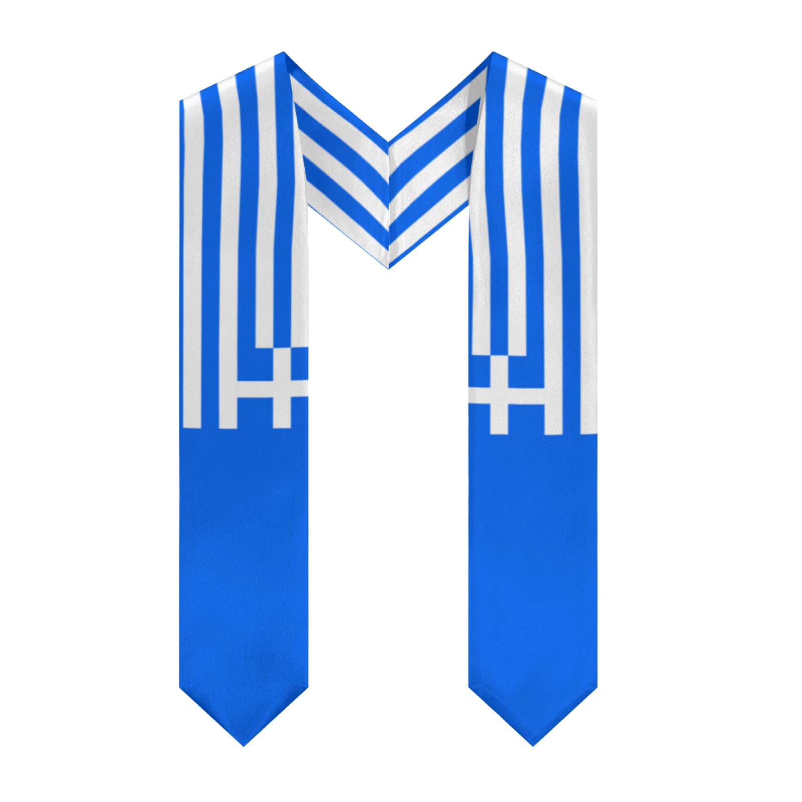 Greece Greek Flag Graduation Stole Shawl Sash for Men Women Unisex Adult Double Sided Thickened V-neck Scarf Class of 2025 Graduate Gift for Teachers Students