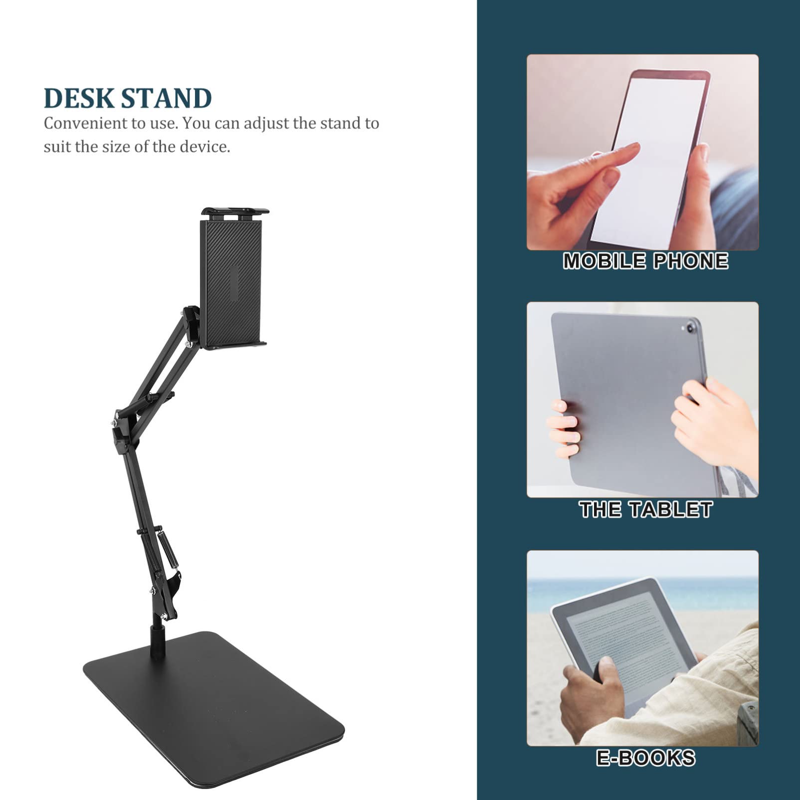 NUOBESTY Soporte Ajustable para Móviles y Tablets Soporte de Escritorio Ergonómico y Flexible Compatible con Dispositivos para Oficinas