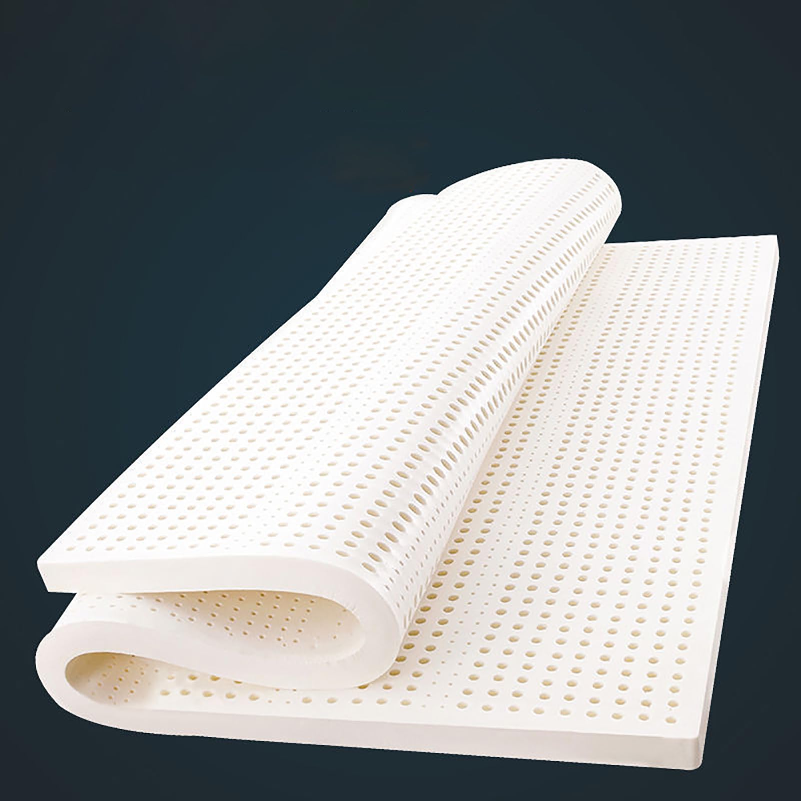 Colchón de látex Natural, Supersuave, 100% látex Natural con sobrecolchón, diseño Sencillo para un sueño reparador, 5 cm de Grosor, 90 x 190 cm, Comodidad ecológica para el Dormitorio.