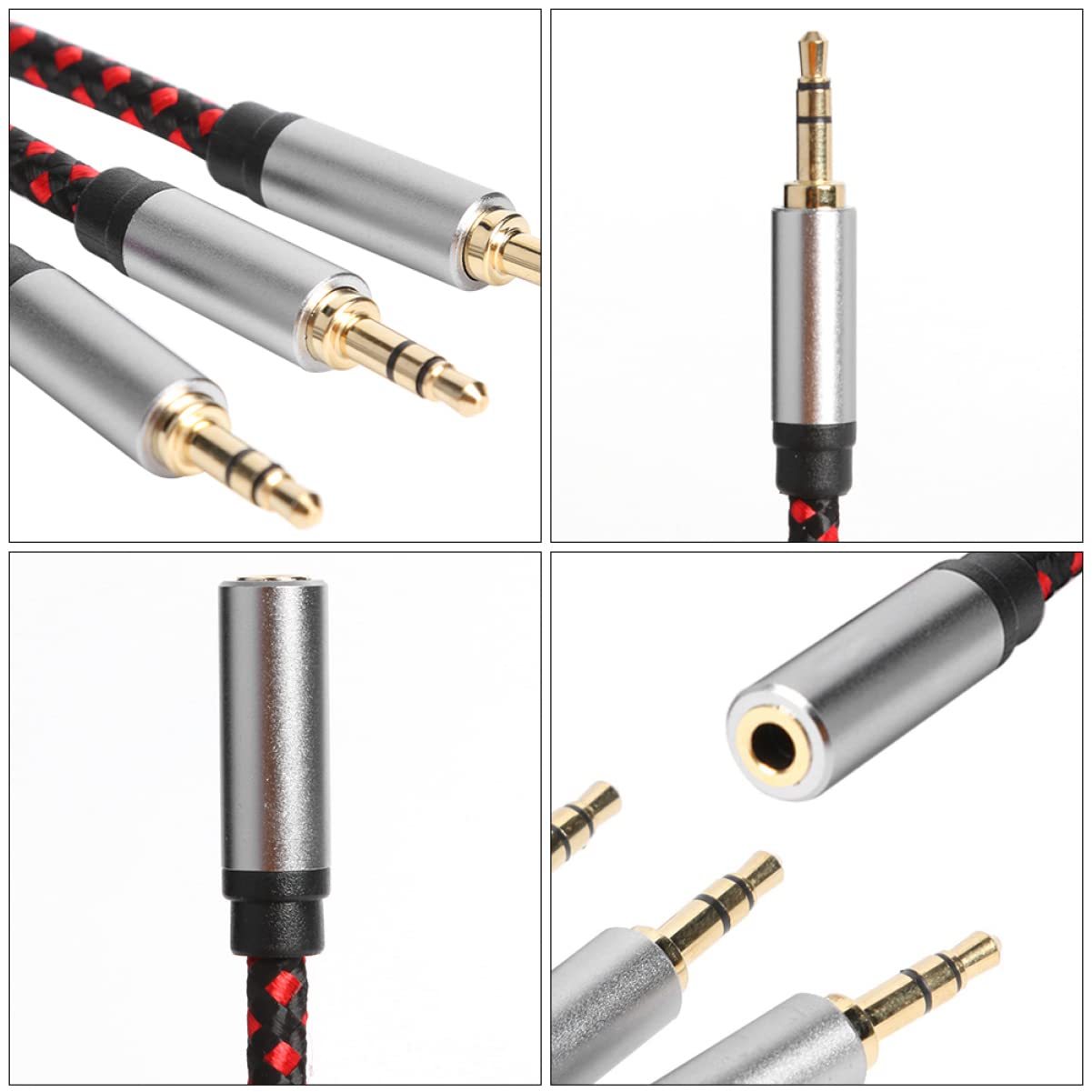 OSALADI 3piezas Cable Divisor De Audio para Auriculares y Micrófono Adaptador De Conexión De Sonido Compatible y Dispositivos Portátiles Ligero y Práctico Extensión De Hembra Machos