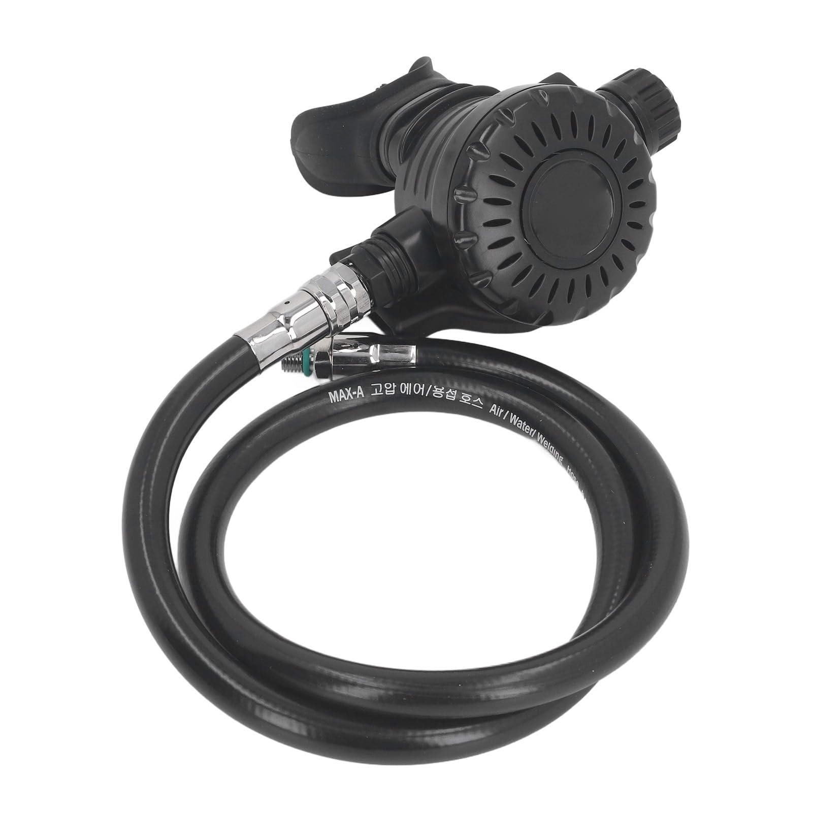 Diving Breathing Valve, Breathing Secondary Valve with Medium Pressure Tube Adjustable Diving Equipment for Snorkeling Underwater (Black)