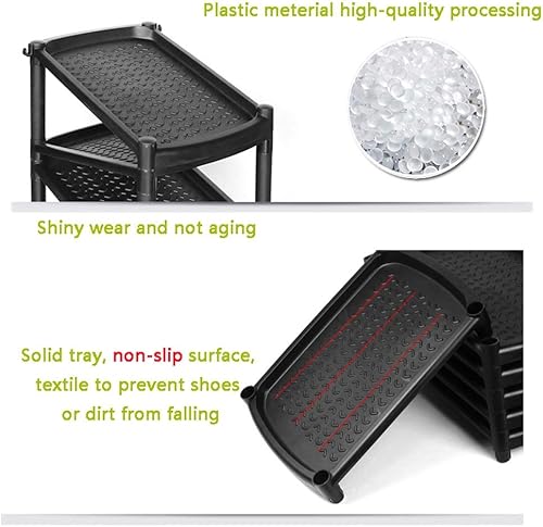 Miniatura 5 de ZEELYDE Zapatero angosto de plástico estante de zapatos de pie pasillo entrada organizador de zapatos de baño dormitorio estante de almacenamiento