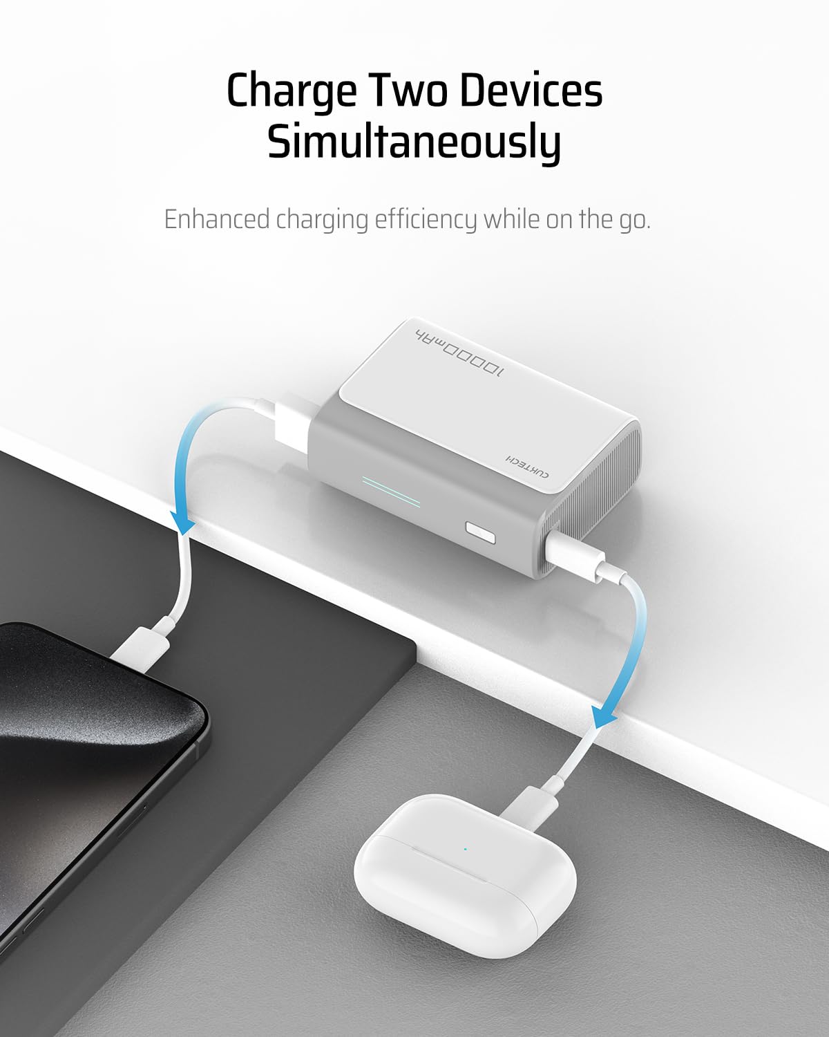 CUKTECH Mini Power Bank 30W, Portatile Batteria Esterna con 2 Porte, Led Display, USB C PD Caricatore Portatile Caricabatterie Ricarica Rapida per iPad iPhone 15 14 13 Pro Max Samsung Galaxy etc