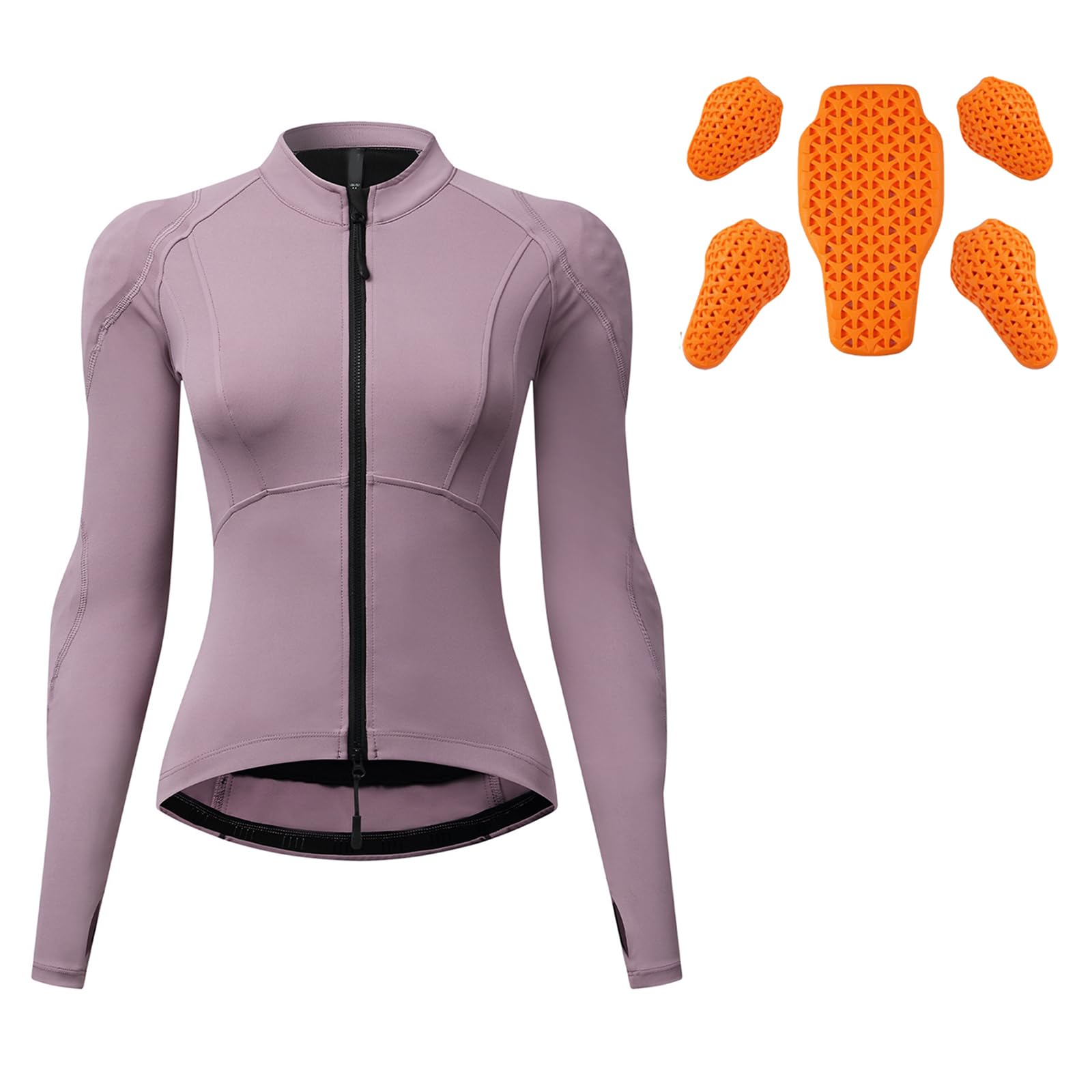 Giacca Moto Estiva Donna con Protezioni CE Rimovibili, Top Ibrido Palestra Fitness Riflettente Equipaggiamento Protettivo Camicia Snellente Traspirante per Pendolare Urbano Sport