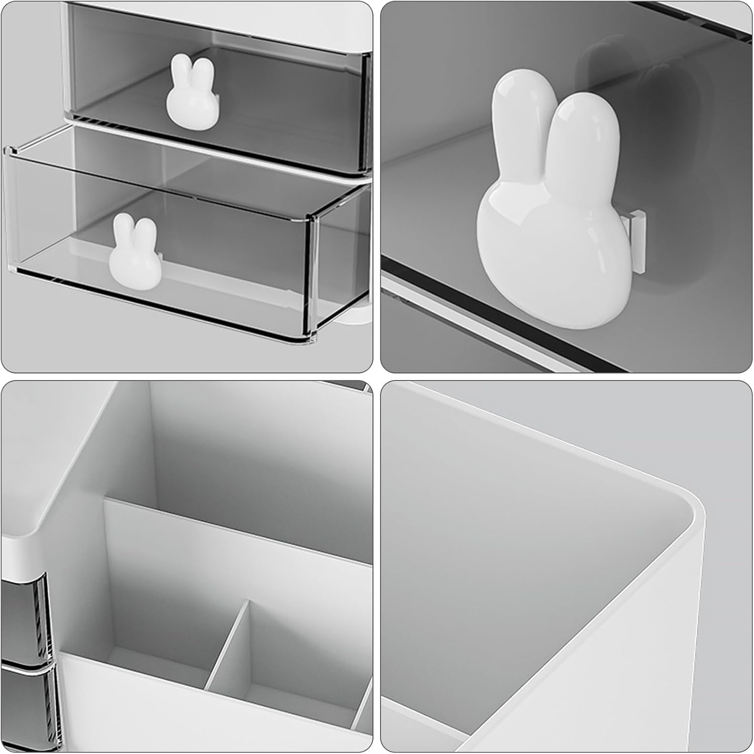 Organizer per Trucchi Grande Organizer per Trucco con 2 cassetti, Scatola per Trucco Adatto per Gioielli, spazzole, Rossetto e Creme, con capacità di 7 Scomparti