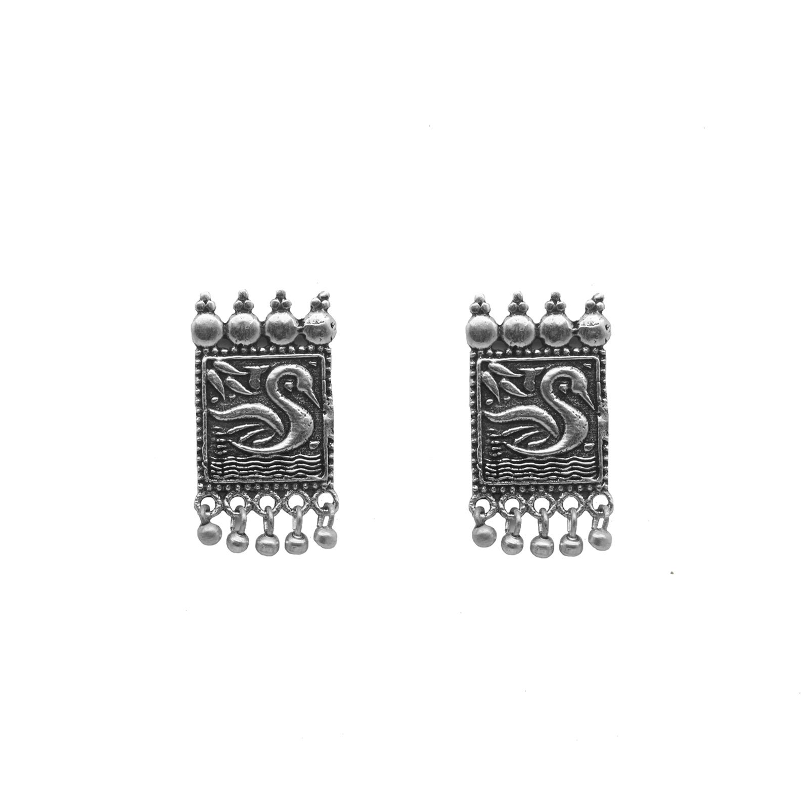 Teejh Antra Peacock Silver Oxidized Studs Earrings For Women (B08YNBK5VD) Amazon Price History, Amazon Price Tracker